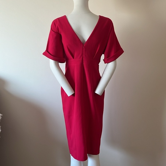 Asos Badgley Mischka Midi Pink Dress Size 4 - Picture 8 of 16